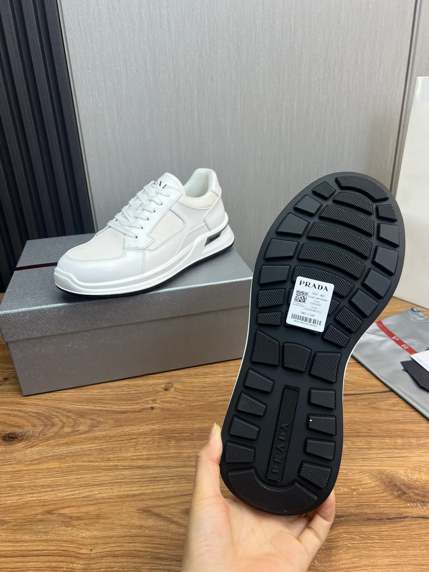 Men's shoes 💰620💰 [PRADA] Men's shoes are popular in the counter, official website is synchronized, 1 high-quality shipment ✔️Original cowhide stitching mesh + cowhide lining, 1🆚1 replica, original original bottom, 38-45 (45 customized, non-refundable)